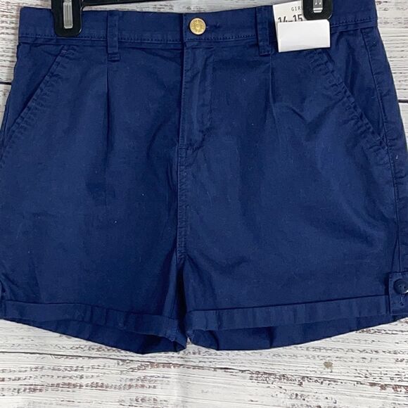 Denim Co. Shorts cargo Girls size 14 uniform Navy Blue Adjustable Length New - Picture 4 of 11